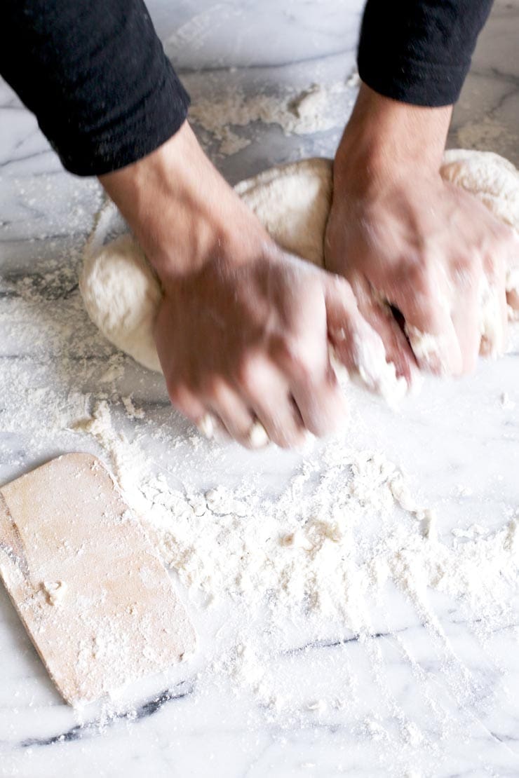 Kneading Dough for New York-Style Bagel Recipe